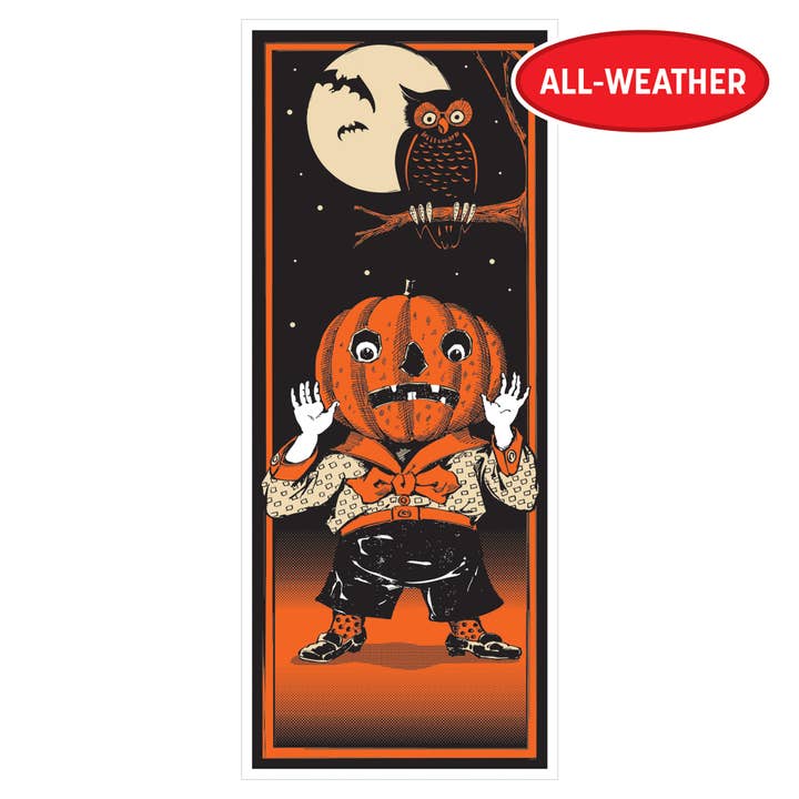 Beistle - Wholesale Door Hanger - Orange and Black Vintage Halloween Door Cover, 6' x 30"3