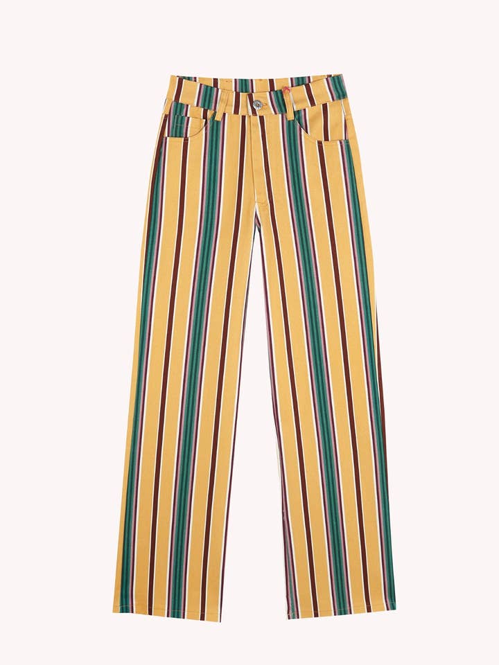 Inés Striped Yellow Jeans for wholesale by MindTraveler