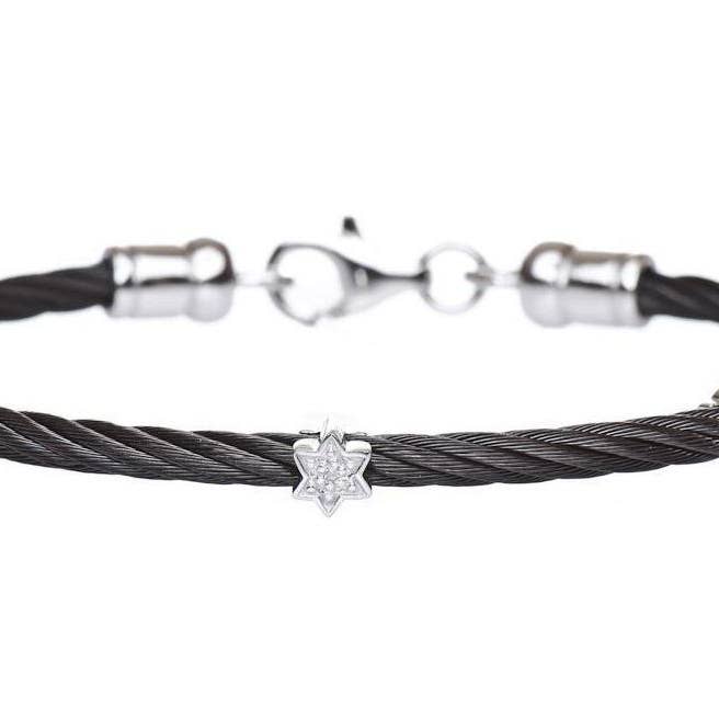ALEF BET JEWELRY - Wholesale Charm/Dangle Bracelet - Diamond Jewish Star Bracelet in 4 Different Colors5
