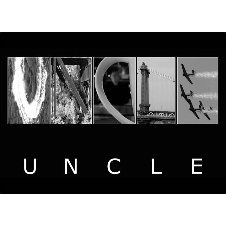 UNCLE_01 Grußkarte mit Alphabet-Fotografie für den Großhandel von PhotoWord Art