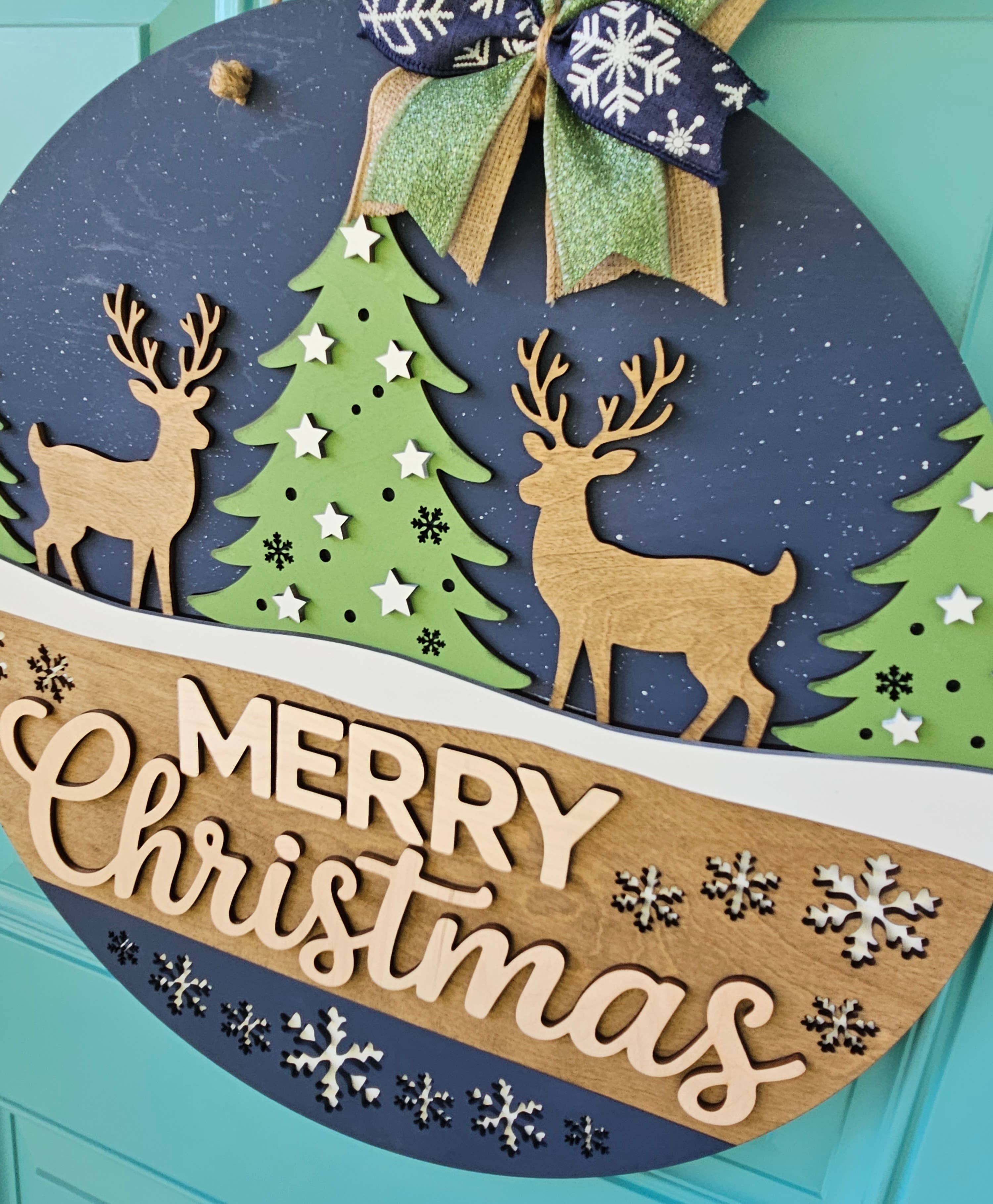 Teal Moon Creations - Wholesale DIY Craft Kit - DIY Reindeer Christmas Wonderland Door Hanger1