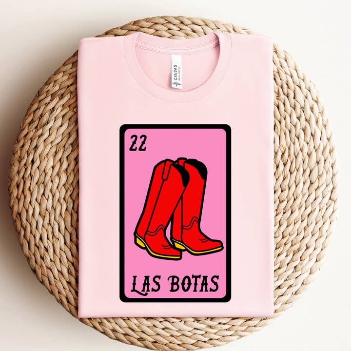 Las Botas - Norteña Valentine's Day Tee for wholesale by Las Changuis Tianguis