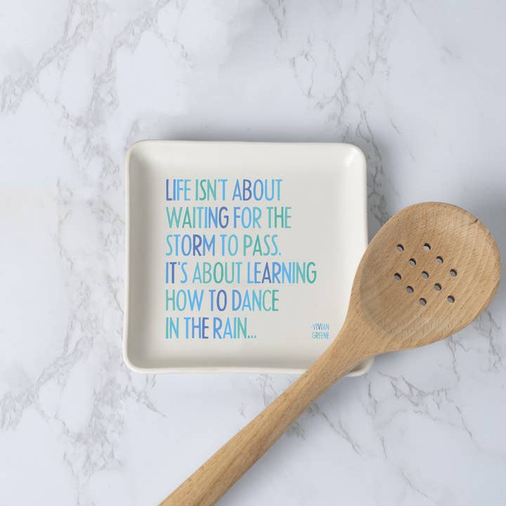 Quotable - Wholesale Decorative Plate/Dish/Bowl - Trinket Dishes - TRD208 - Dance In The Rain (Vivian Greene)1