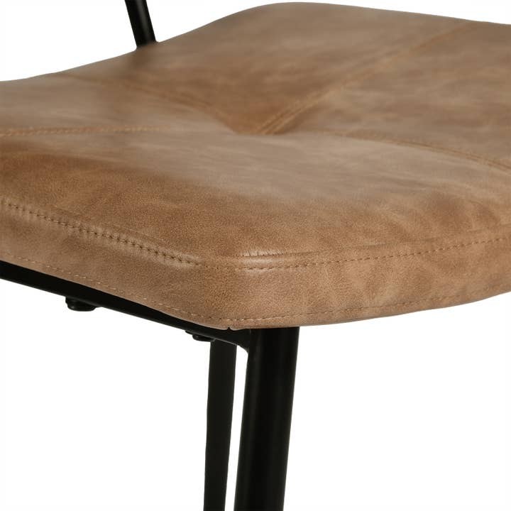 HOMYCASA DESIGN INC - Wholesale Stool - 26 in. Modern Cognac Faux Leather Counter Stools