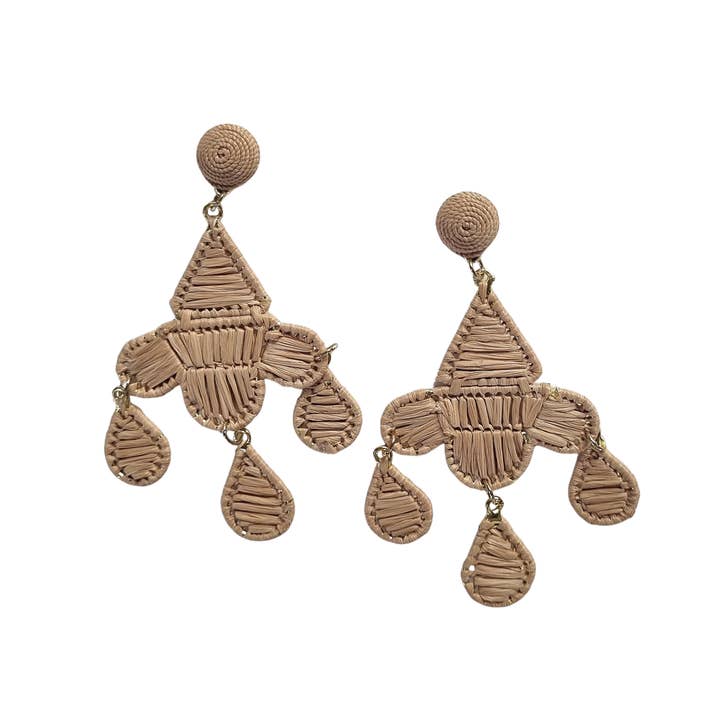 ZODA - Wholesale Dangle earrings - Raffia Earring GFE12001 Beige