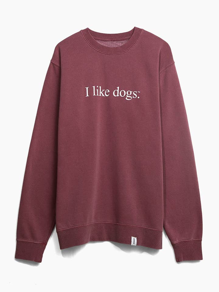 I like dogs. | Core Crewneck | Faded Red | Unisex for wholesale by Diogie Brand