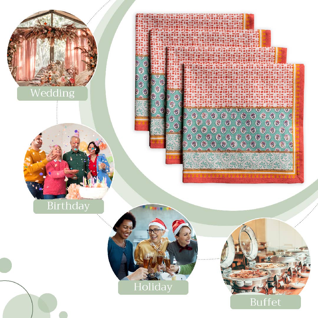 Maison d'Hermine - Design in Every Thread - Wholesale Dinner & Cloth Napkin - Napkins 100% Cotton 20" x 20" - Set of 4 - Provence4