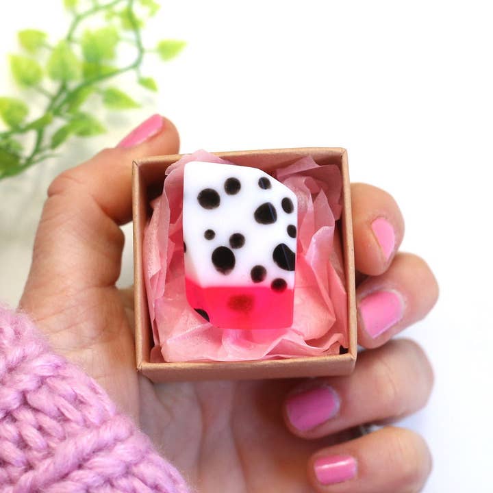 Pink Dalmatian Ring, Neon pink spots ring, spotty ring for wholesale by Gem Lettuce Jewellery