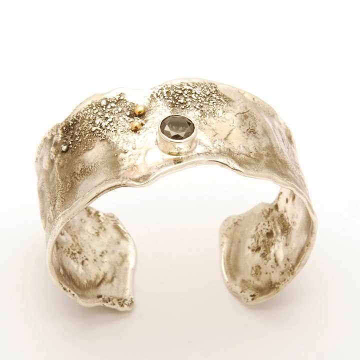Reticulated cuff with stone for wholesale by Tamara Kelly Designs