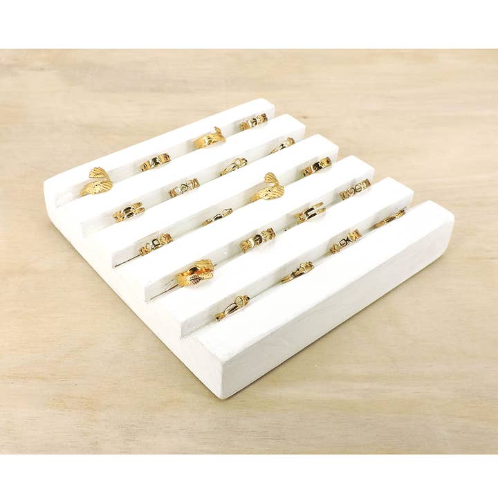 18k Gold Stainless Steel 20 Rings Display for wholesale by Lost in Bali