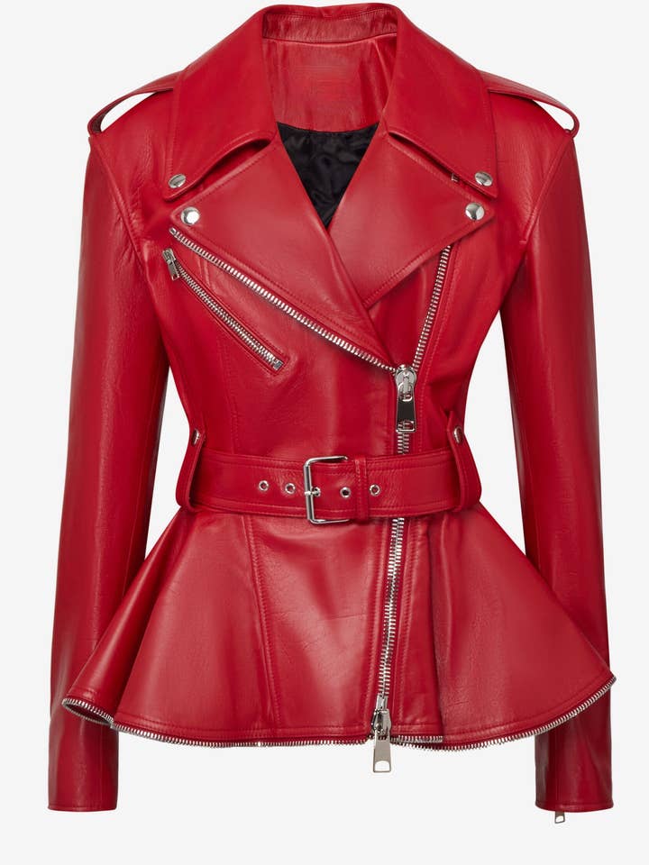 Luxe Zip Detail Leather Peplum for wholesale by Luxe & Leather by Madonna & Co