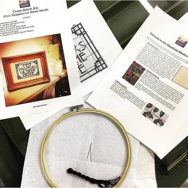 The Boho Stitcher – wholesale Material för broderi/korsstygn – Stor Hipster hjärta korsstygn kit