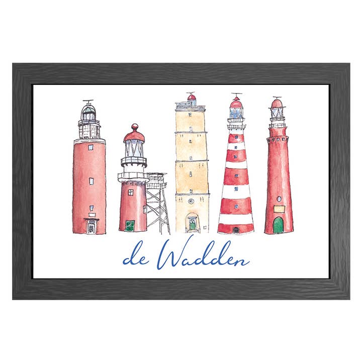A3 Frame Wadden Lighthouses Text for wholesale by JOYIN