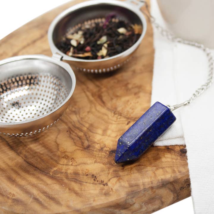 Loose Leaf Tea Infuser, Lapis Lazuli Charm Ball, Tea Gift for wholesale by The Traveling Teapot
