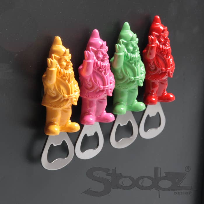 Imhof & Stevens BV - Wholesale Bottle/Wine Opener - BOTTLE OPENER GNOME F*CK YOU WITH MAGNET 4 CLR ASS G/R/G/F 9 CM STOOBZ DESIGN3