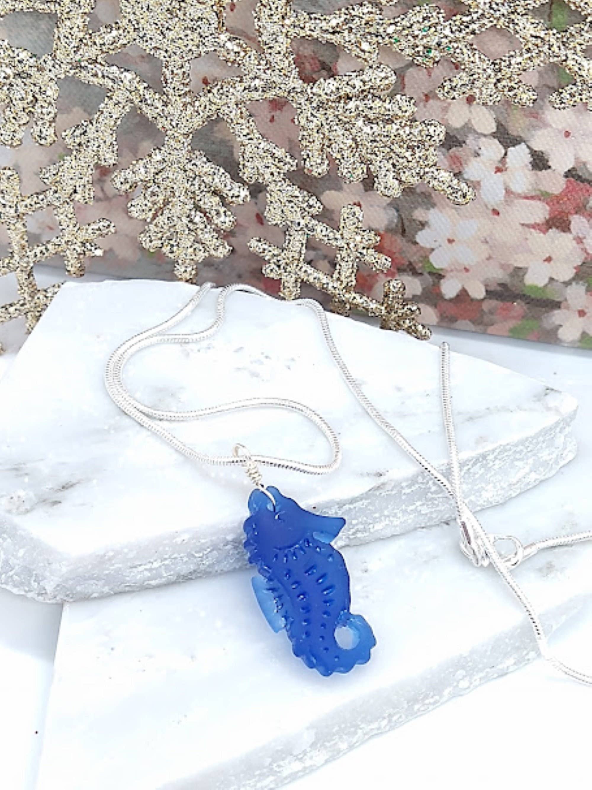 Bad Apple Designs - Wholesale Pendant/Charm Necklace - Ocean-Inspired Seahorse Sea Glass Necklace Handmade7