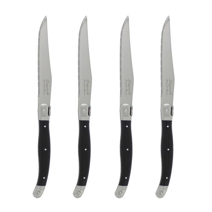French Home - Wholesale Knife Set - French Home Laguiole Steak Knives, Set of 4, Black