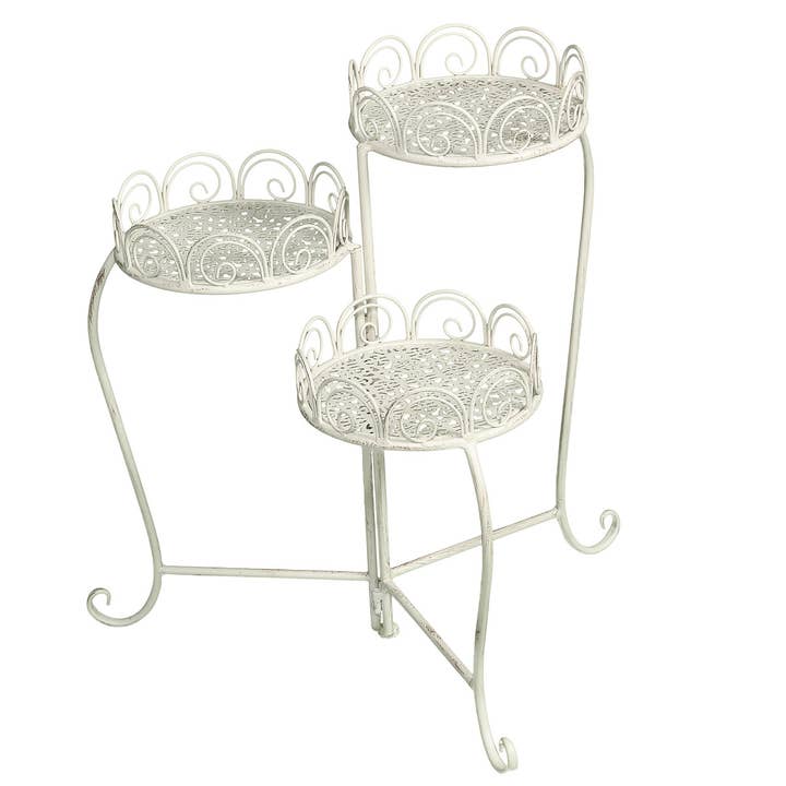 Ambiente Haus - Wholesale Side Table - 3 x flower stand - foldable1