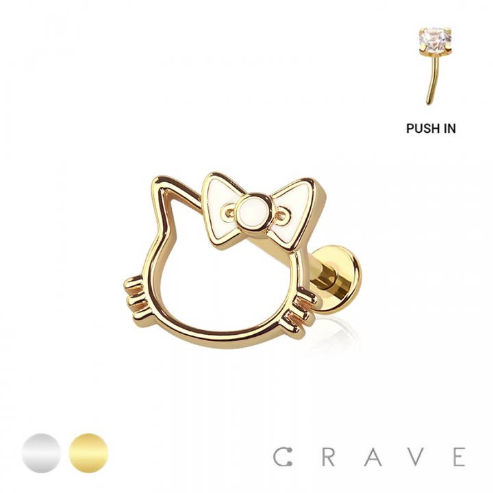 CHATON RUBAN SANS FIL (À POUSSER) ACIER CHIRURGICAL 316L LA pour la vente par CRAVE