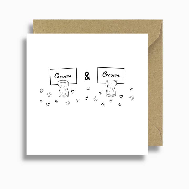 Cartão de casamento Groom & Groom por atacado de Lizzie Chancellor