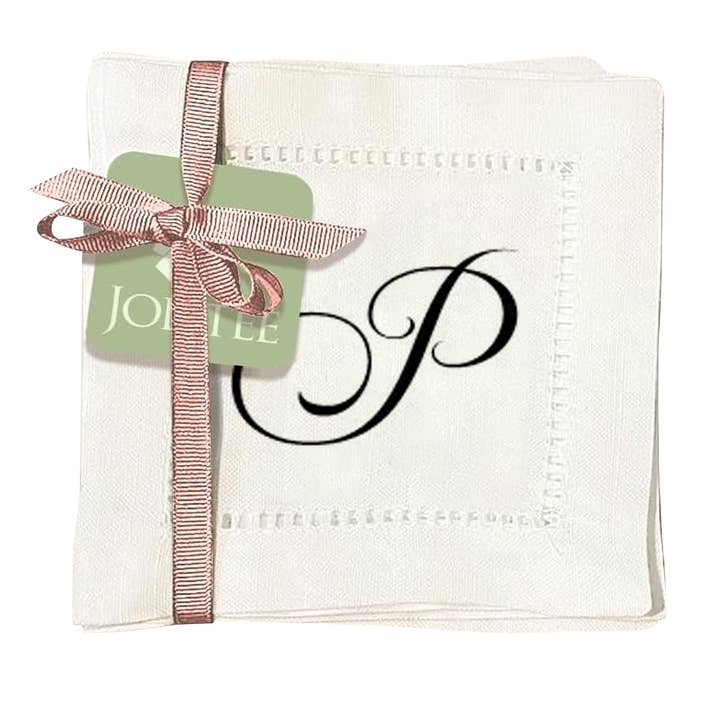 Jolitee - Wholesale Dinner & Cloth Napkin - Hemstitch Napkins - Monogram Script22