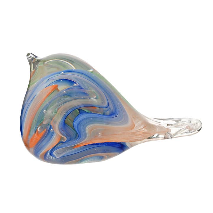 WIDDOP and Co. - Wholesale Decorative Figurine - Objets d'art Glass Figurine - Blue Swirl Bird