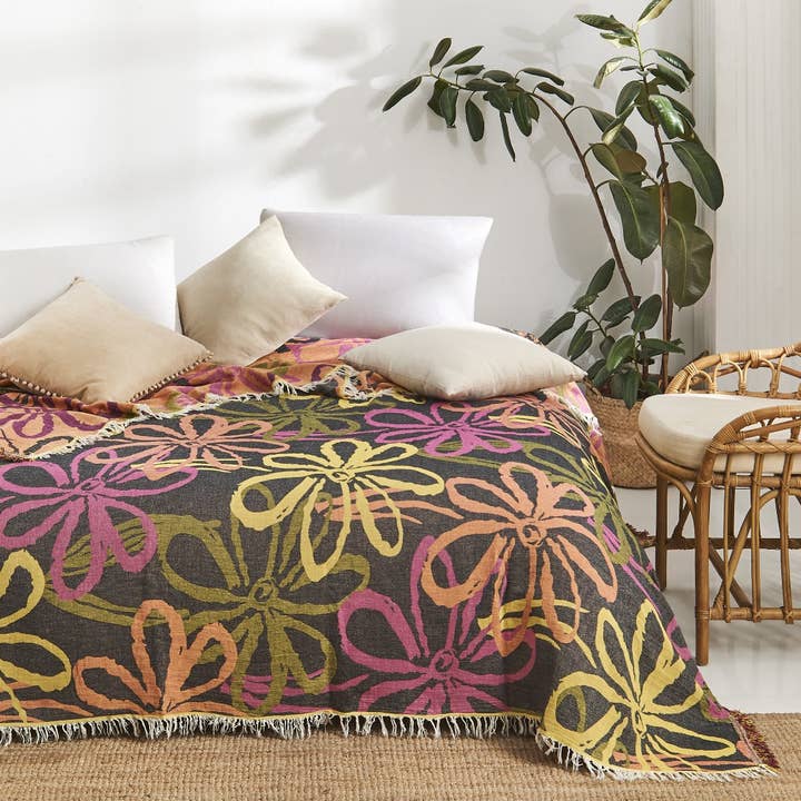 Kikoya - Wholesale Bedding Blanket - Flower Bedspread Muslin Blankets Cotton Bedding Cover Floral