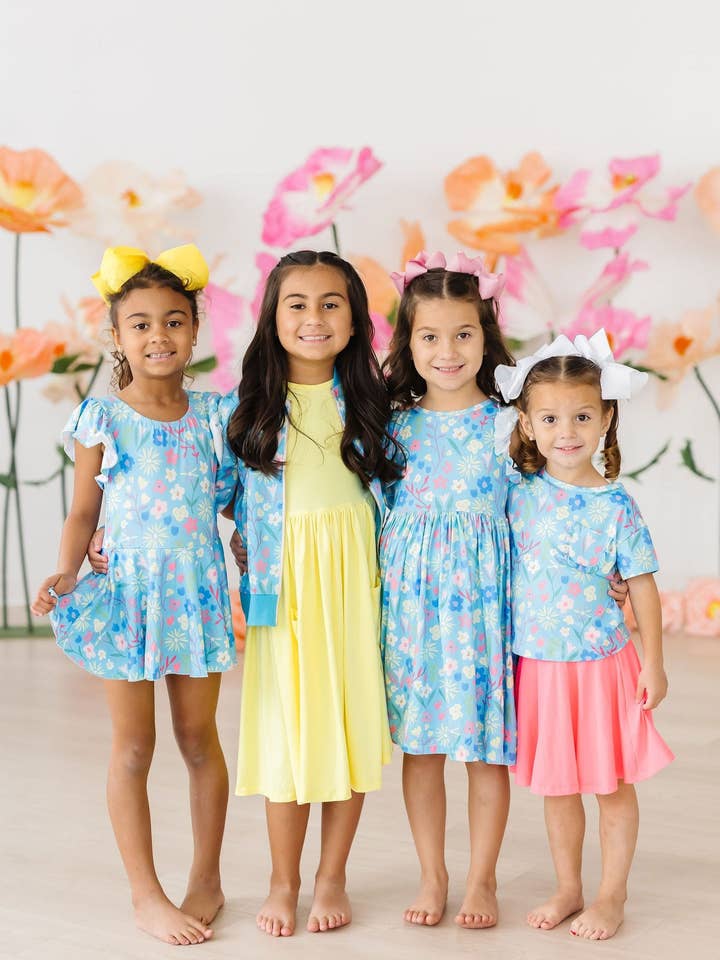 Mila & Rose - Wholesale Dress - Kids - Springtime Splendor Flutter Sleeve Twirl Dress