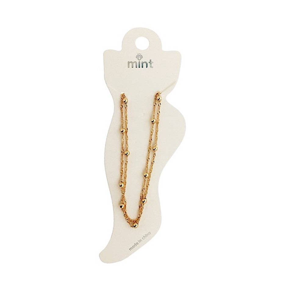 Atlas Fashion - Vente Bracelets de cheville - Chevillière à perles superposées0