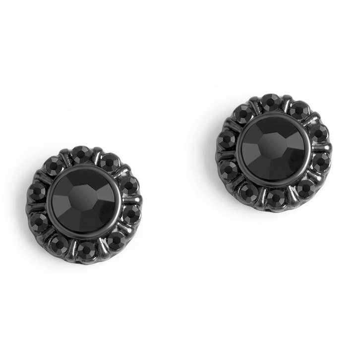 Black Onyx with Stones Stud Earrings for wholesale by Whispers