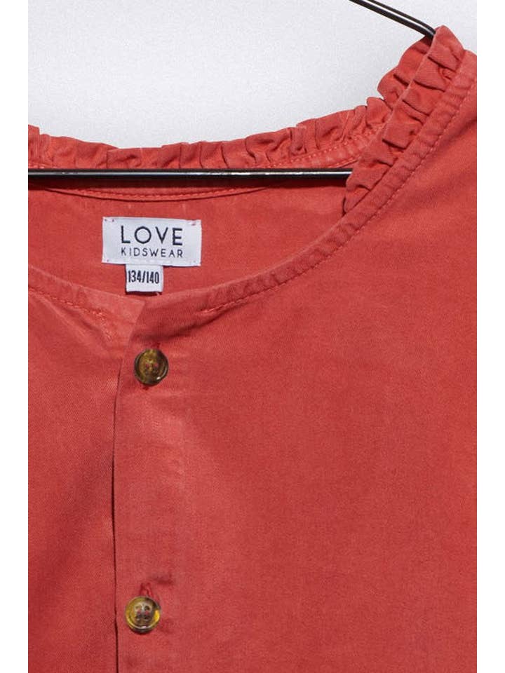 LOVE kidswear – wholesale T-shirt - Barn – Ella blus i rostig röd tencel för barn