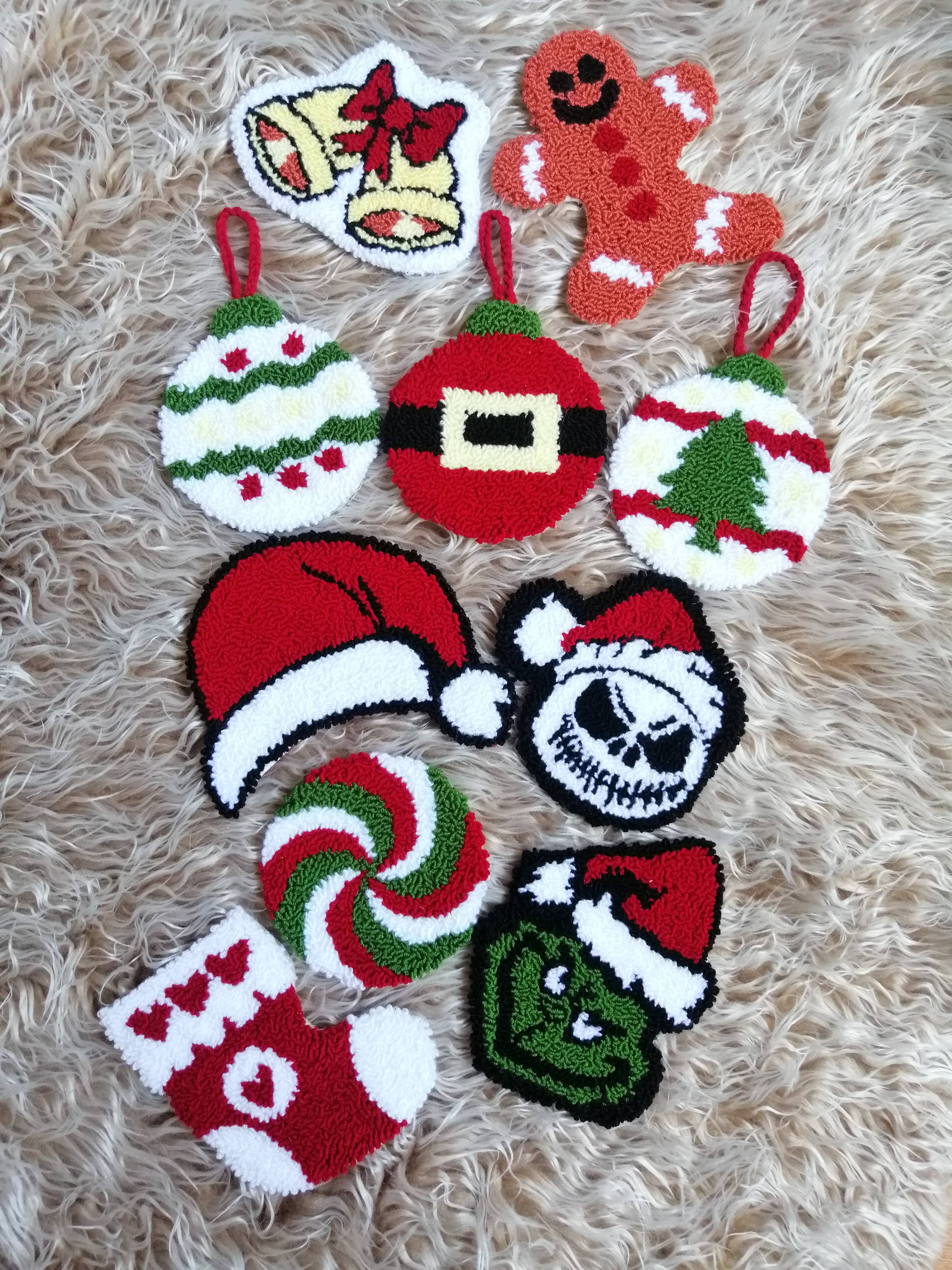 despinacrafting - Wholesale Coasters - Christmas Punch Needle Coasters, Tufted Mug Rug0