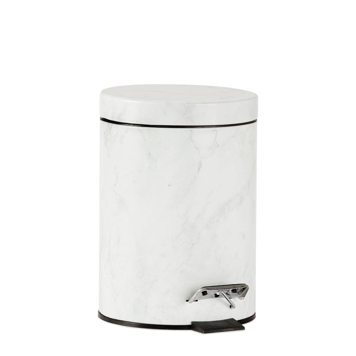 Andrea House - Wholesale Trashcan/Trash Bin - Classic white marbled metal wastebasket for bathroom0