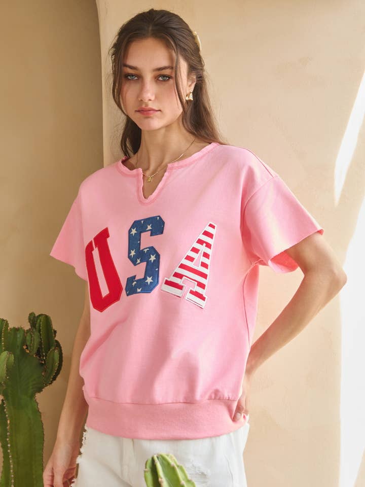 USA Embroidery Logo French Terry Top for wholesale by Oddi