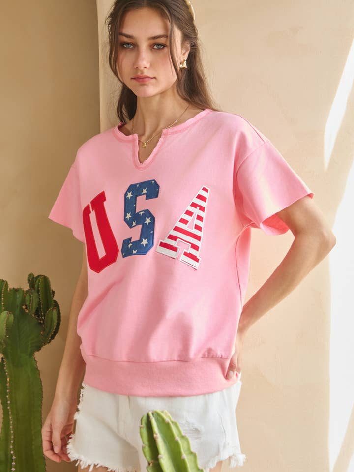 USA Embroidery Logo French Terry Top for wholesale by Oddi