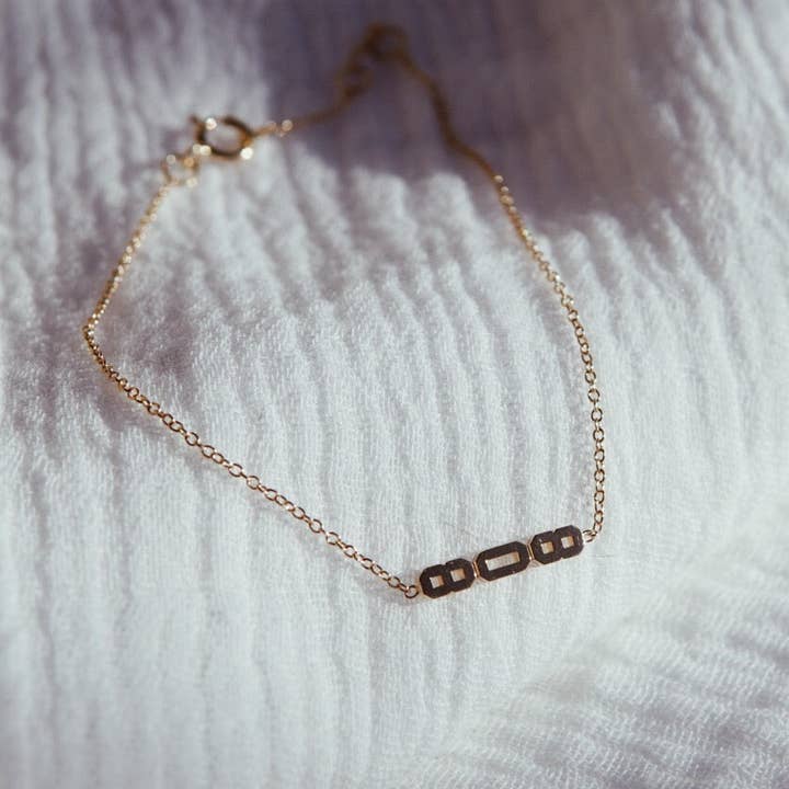 Pulsera Sideways 808 - Macizo 14 kt para venta al por mayor de Imi jewelry