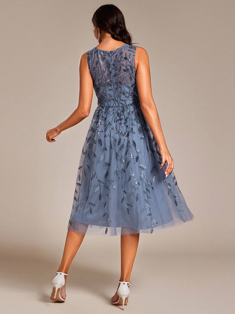 Ever-Pretty - Wholesale Dress - Women's - Exquisite Round Neckline Tulle Sequin Lining Dresses10