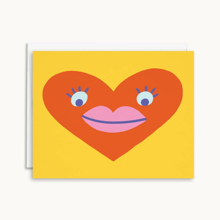 Heart Face Card for wholesale by Salad Bar Studio