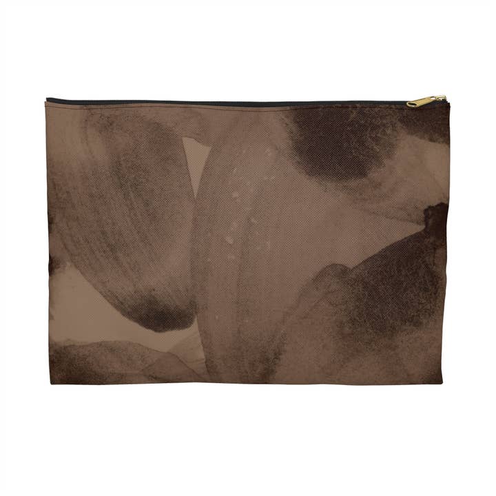 Brown Abstract Accessory Pouch | Elevated Everyday for wholesale by kierst