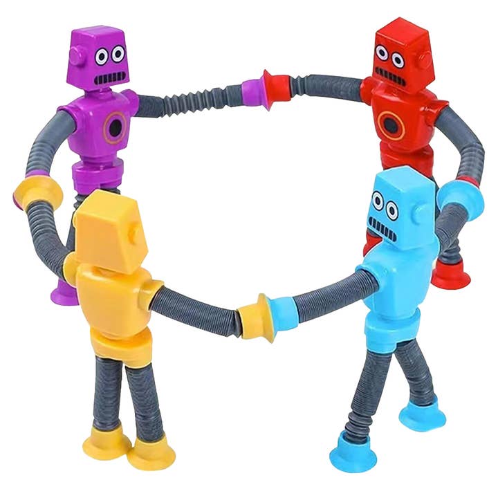 Cap Zone - Wholesale Fidget Toy - Kids - Robot Suction Telescopic Tube Toy w/ Display Box - 24 pcs