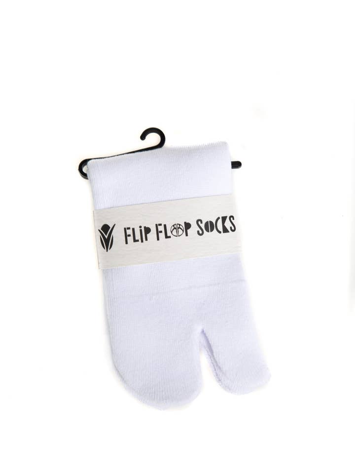 V-Toe Socks, Inc - Vente Chaussettes – unisexe - Chaussettes athlétiques et décontractées à bout fendu à la cheville, blanches, petites1