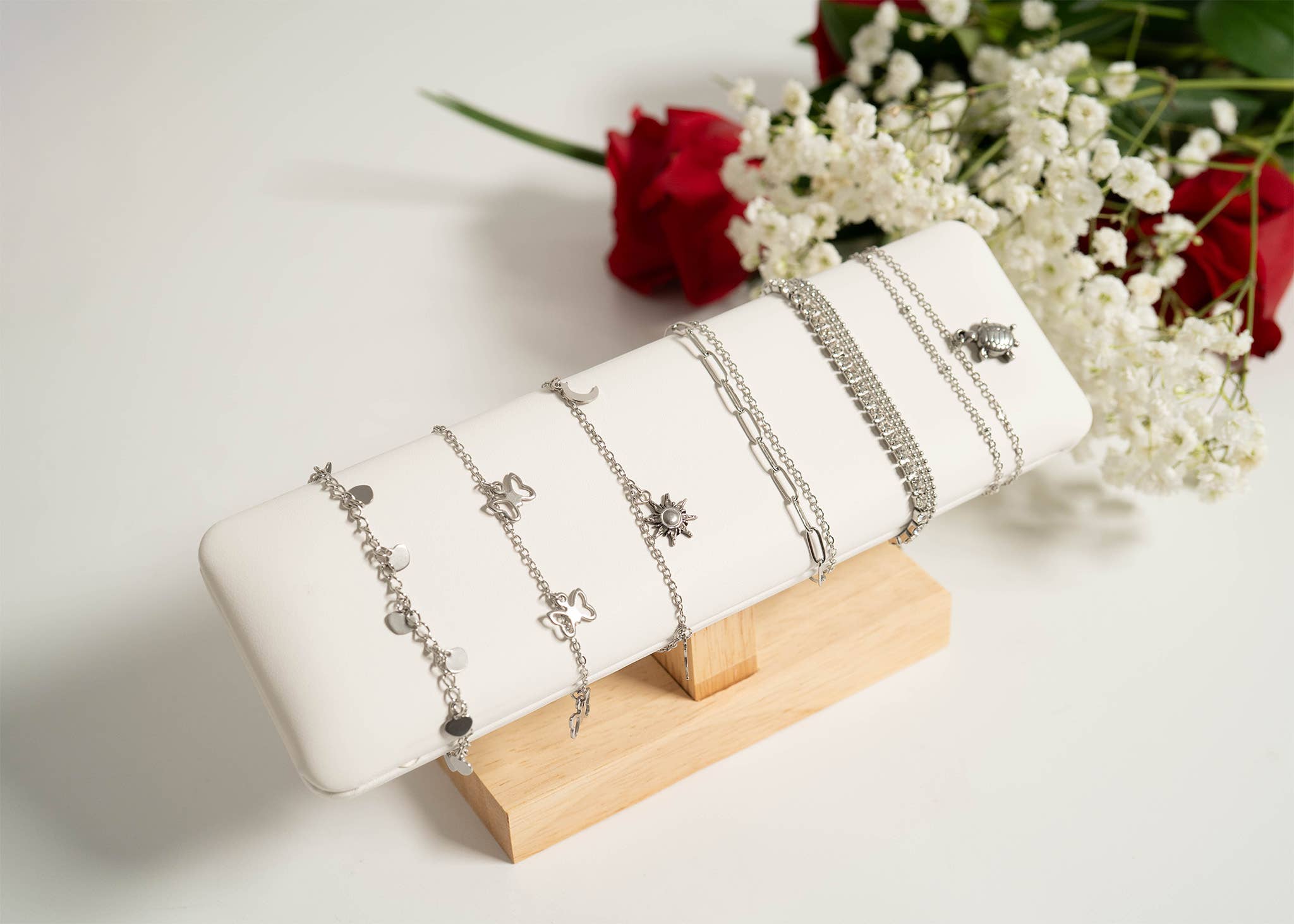 WJW – Engroshandel Ankelkæde – 2-radet ankelkæde i rustfrit stål med loop og papirclips13