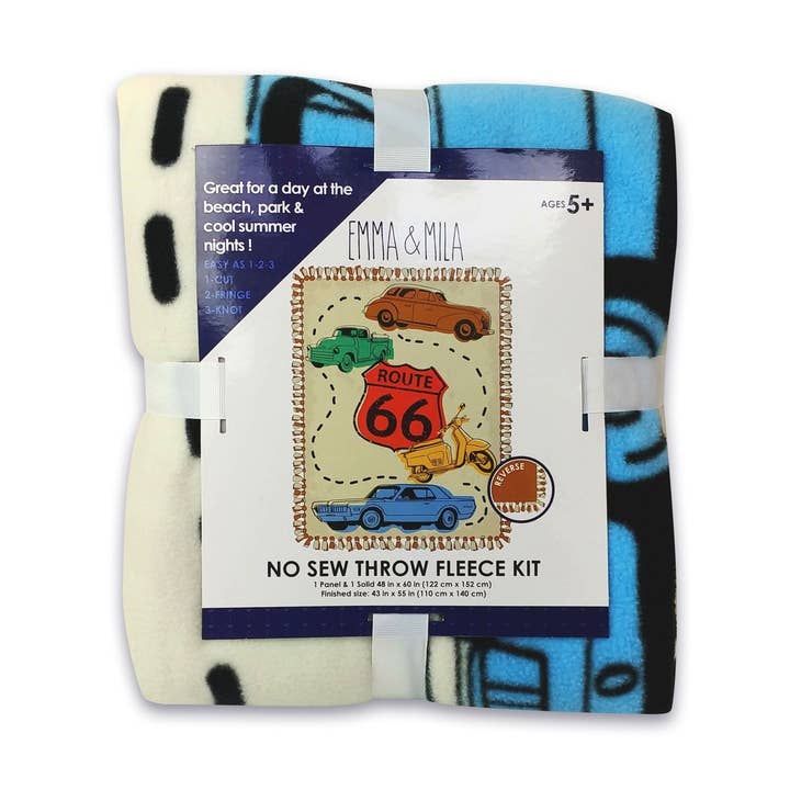 Emma & Mila - No Sew Throw - Road Trip 48" for wholesale by Camelot