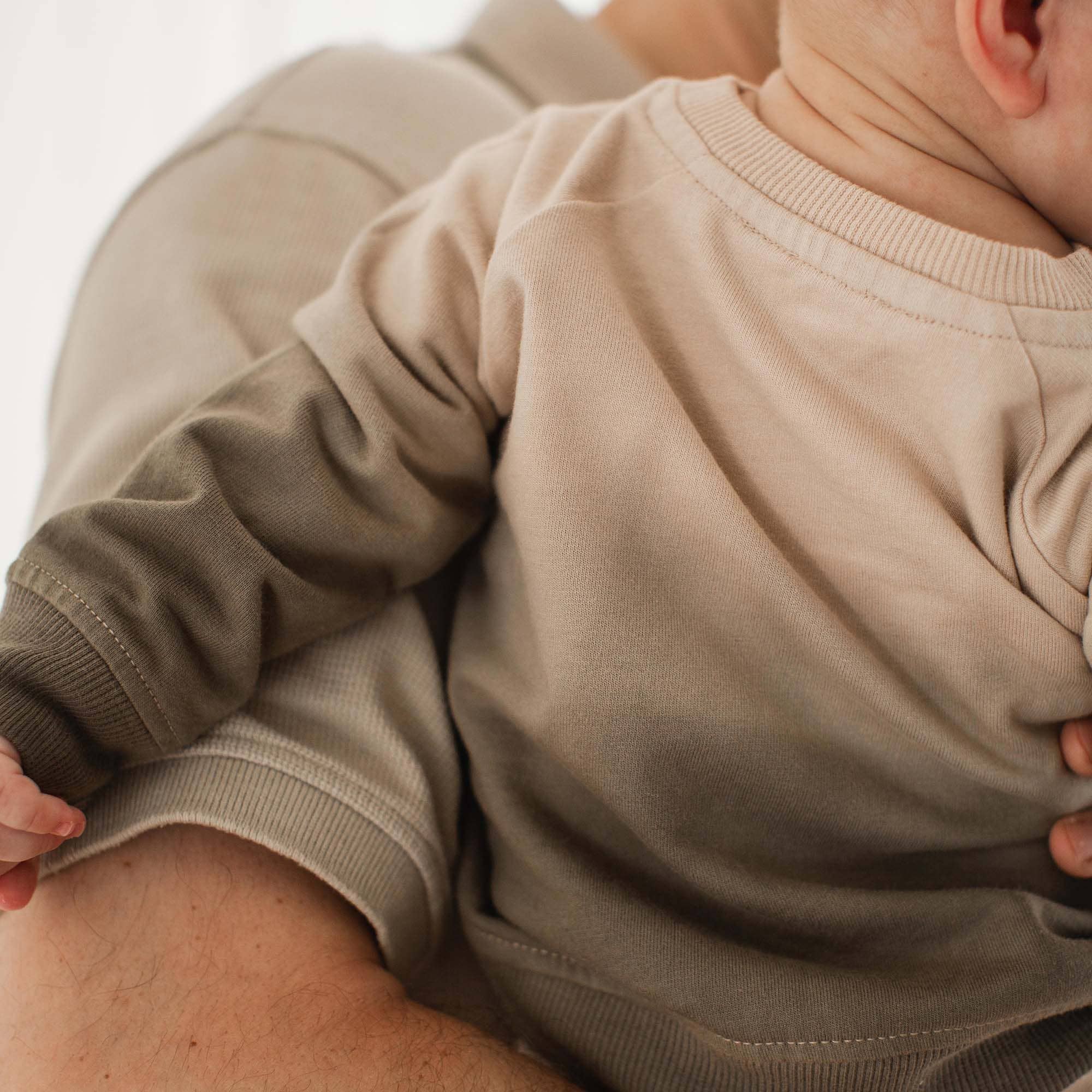 Soft Mocha Dip Dye Infant Sweatshirt Set for wholesale on Faire4