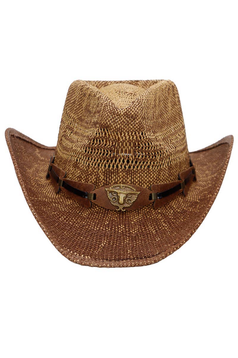 SOM VIST Longhorn Link Belt Ombre hæklet stråcowboyhat for engroshandel på Faire1