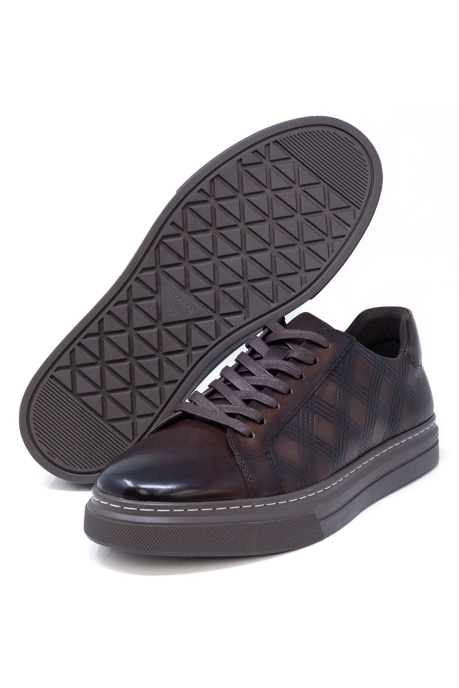 BARABAS - Wholesale Lifestyle Sneakers - Men's - Men's Checkered Lace-up Leather Sneakers 5SH096