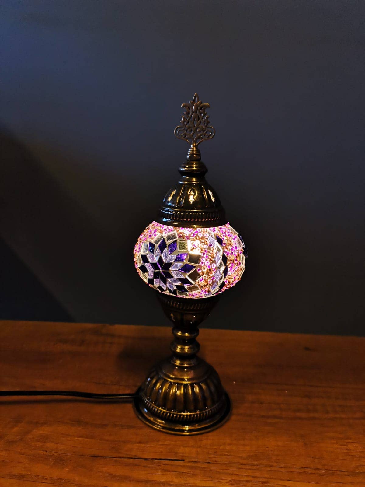 Import Corner - Wholesale Accent/Desk Lamp - 96311-20: BOXED TURKISH MOSAIC NIGHTLIGHT W/ 3"PRESSED SHADE13