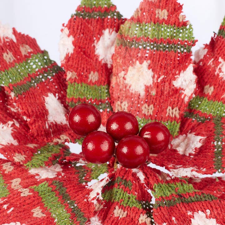 Factory Direct Craft - Wholesale Artificial Christmas Tree - 9" Artificial Red Poinsettia Pick