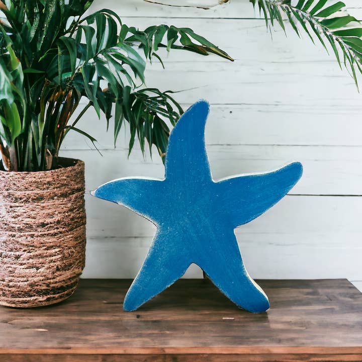 Inkwood Crafters - Wholesale Decorative Tabletop Object - Rustic Wood Starfish - Beach Shelf Sitter3