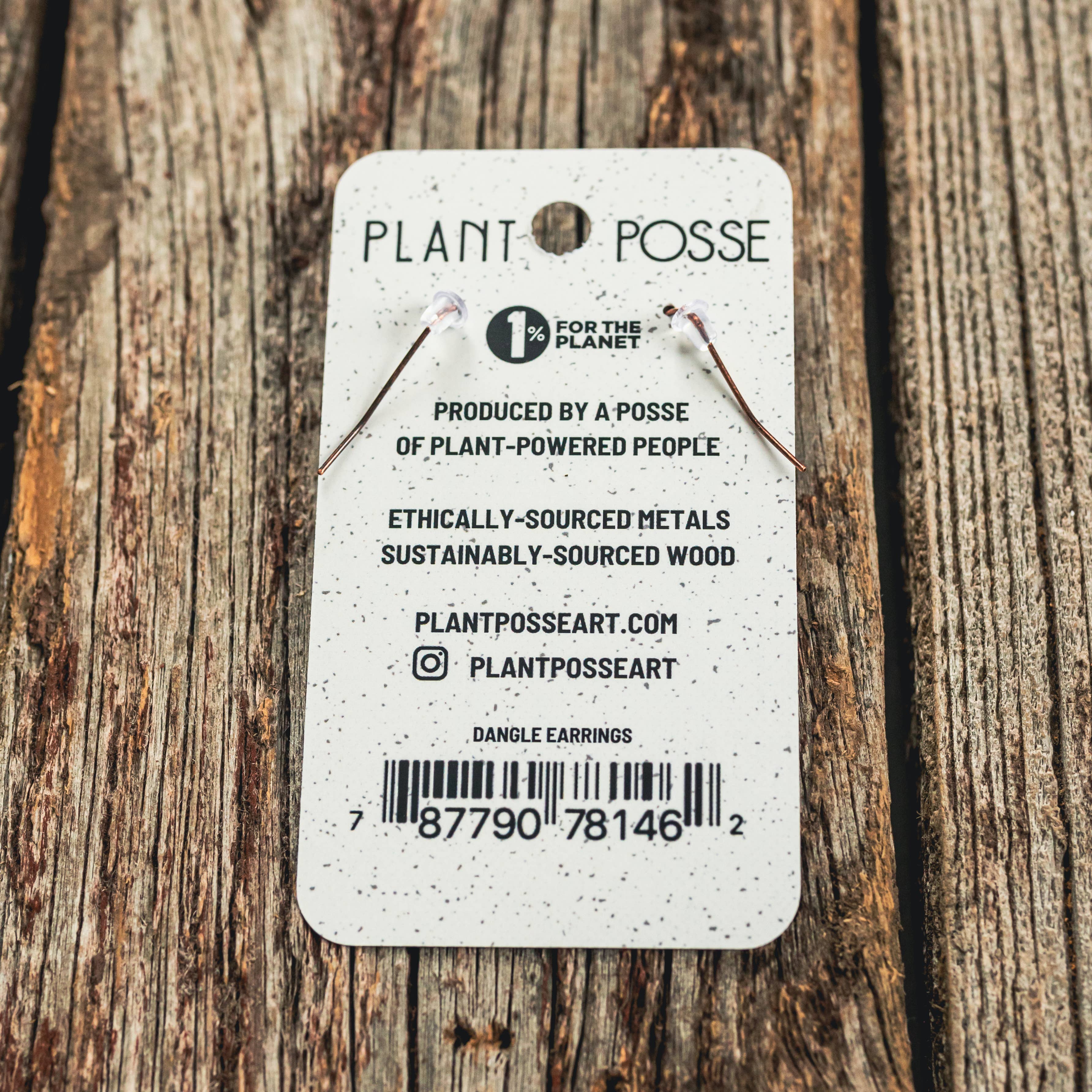 Plant Posse - Wholesale Hangende/ronde oorbellen - African Mask Plant Dangle Oorbellen3